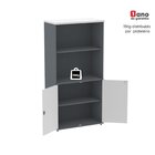 Armário Para Escritório Misto 02 Portas Pivotante Grafito/bra