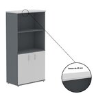 Armário Para Escritório Misto 02 Portas Pivotante Grafito/cin