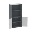 Armário Para Escritório Misto 02 Portas Pivotante Grafito/cin