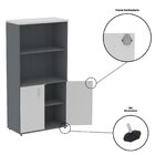 Armário Para Escritório Misto 02 Portas Pivotante Grafito/cin