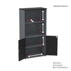 Armário Para Escritório Misto 02 Portas Pivotante Grafito/pre