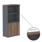 Armário Para Escritório Misto 02 Portas Pivotante Grafito/wal