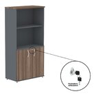 Armário Para Escritório Misto 02 Portas Pivotante Grafito/wal