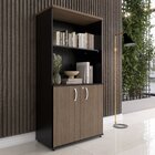 Armário Para Escritório Misto 02 Portas Pivotante Grafito/wal