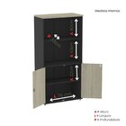 Armário Para Escritório Misto 02 Portas Pivotante Preto/nogue