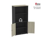 Armário Para Escritório Misto 02 Portas Pivotante Preto/nogue