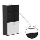 Armário Para Escritório Misto 2 Portas Pivotante Preto/cinza
