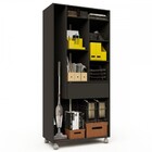 Armário Para Escritório Multi 2 Portas Com Rodízio Preto  - P