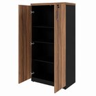 Armário Para Escritório Multiuso Alto Com Chave Marrom/preto