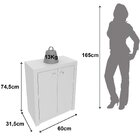 Armário Para Escritório Multiuso Baixo 2 Portas Branco