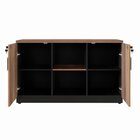 Armário Para Escritório Multiuso Baixo Com Chave 25mm Marrom/