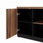 Armário Para Escritório Multiuso Baixo Com Chave 40mm Marrom/