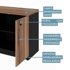 Armário Para Escritório Multiuso Baixo Com Chave 40mm Marrom/