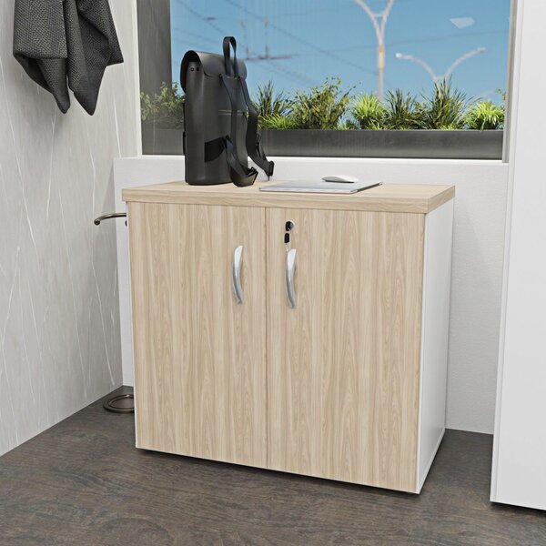 Armário Para Escritório Multiuso Baixo Fechado 2 Portas 80cm
