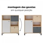 Armário Para Escritório Nordik 1 Porta 2 Gavetas Carvalho/bra