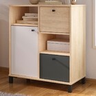 Armário Para Escritório Nordik 1 Porta 2 Gavetas Carvalho/bra