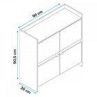 Armário Para Escritório Office 4 Portas Branco/castanho - Pnr