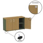 Armário Para Escritório Pivotante Credenza Salvia/samba