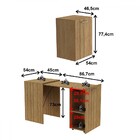 Armário Para Escritório Retrátil 1 Prateleira Amêndoa Me4170