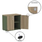 Armário Para Escrotório Baixo 02 Portas Pivotante Salvia/noce