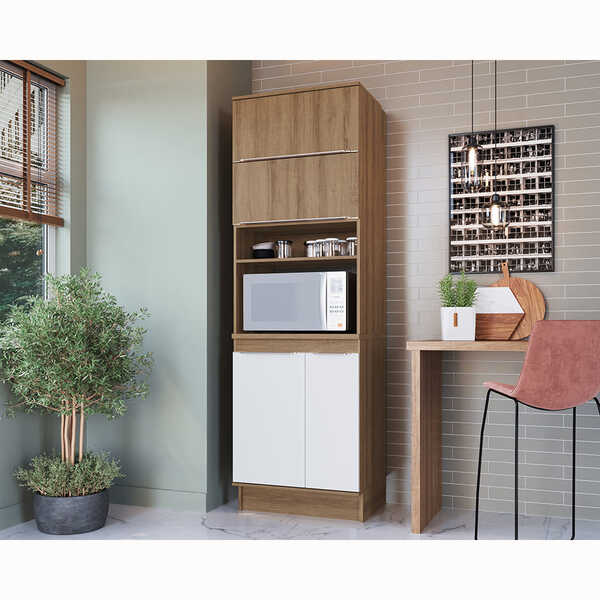 Armário Para Forno Paola 0,68 M Rodapé 3 Pts 1 Pt Cond Dlm Me