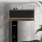 Armário Para Geladeira Porta Basculante 70 Cm Nature Preto Fo