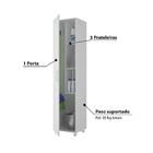 Armário Para Lavanderia 1 Porta 3 Prateleiras - Branco