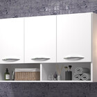 Armário Para Lavanderia Branco Na Parede De 3 Portas Multiuso