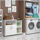 Armário Para Lavanderia Com Rodinhas Tampo Branco