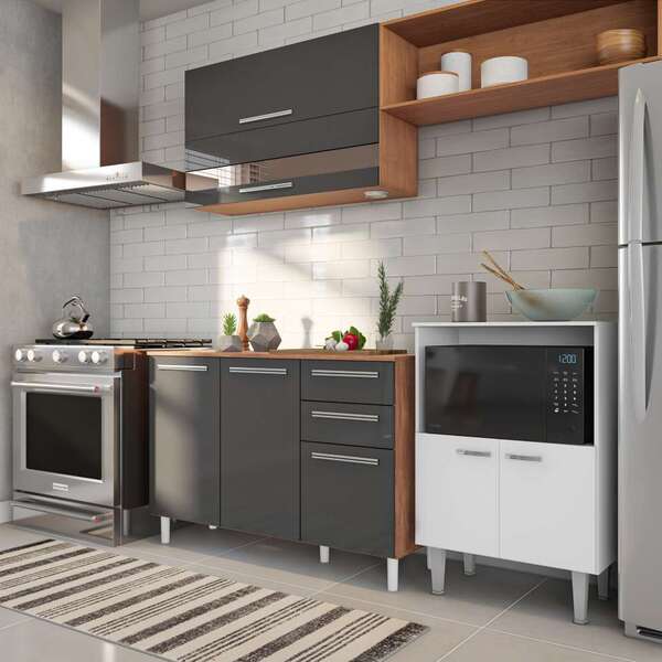 Armário Para Micro-ondas Nevis 2 Pt Branco