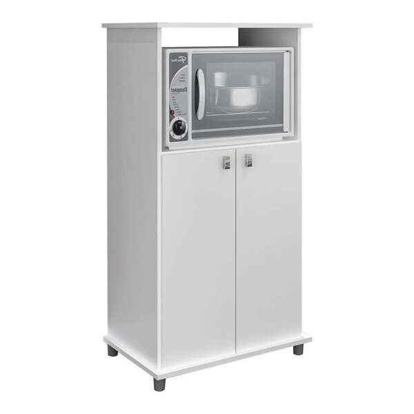 Armário Para Micro-ondas Soldi 2 Pt Branco Gelo