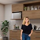 Armário Para Microondas Basculante Moderno Carvalho