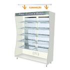 Armário Para Pães Com Espelho 1,80m Aberto Branco Com Ilumina