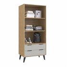 Armário Para Quarto 2 Portas 2 Gavetas Mdp Mel / Off White