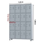 Armário Para Vestiário 16 Portas Pequenas Cinza