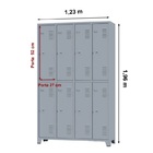 Armário Para Vestiário 8 Portas Grandes Cinza