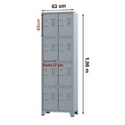 Armário Para Vestiário 8 Portas Pequenas Cinza