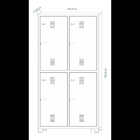 Armário Para Vestiário Nr24 Com 04 Portas Cinza