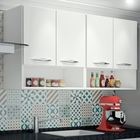 Armário Parede Suspenso Branco Multiuso Cozinha 4 Portas