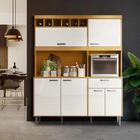 Armário Pequeno Com Adega 6 Portas 1 Gaveta Marrom Off White