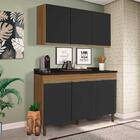 Armário Pequeno De Cozinha 2 Peças Preto Nature Gabriela Pete