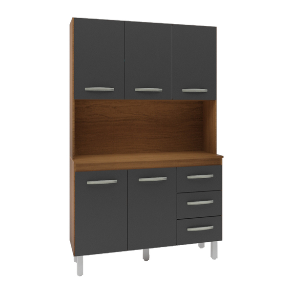 Armário Pequeno De Cozinha Compacto 5 Portas 3 Gavetas Amélia