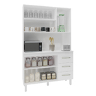 Armário Pequeno De Cozinha Compacto 5 Portas 3 Gavetas Amélia