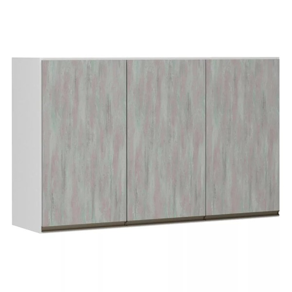 Armário Perola 120 Cm 3 Portas Luciane - Branco Polar/concreto