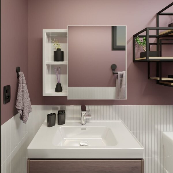 Armário Plástico Com Nicho 54x46x10 Cm Branco