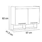 Armário Ponte Solteiro 0,96cm 282 Slim 2 Portas Fumê/jequitib