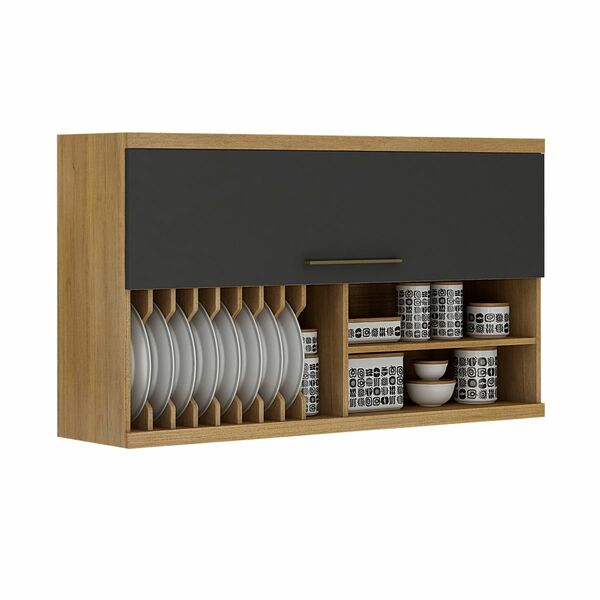 Armário Porta Basculante Tarantela Valdemóveis Cinamomo/grafi