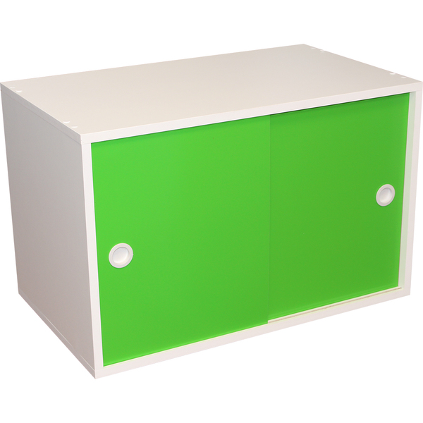 Armário Portas De Correr Pt Branco C/ Porta Verde