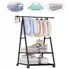 Armario Portatil Arara De Roupas 2 Prateleiras Carrinho Guard