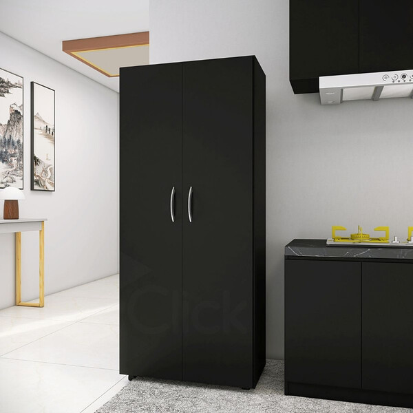 Armario Preto Lavanderia Multiuso 2 Portas - Estilo E Funcion